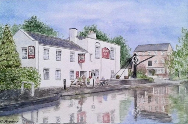 Shroppie Fly at Audlem, watercolour, 12" x 8" (Christine Rigden)