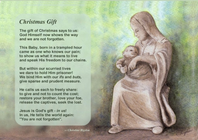 Christmas Gift (poem and painting by Christine Rigden, 2018)