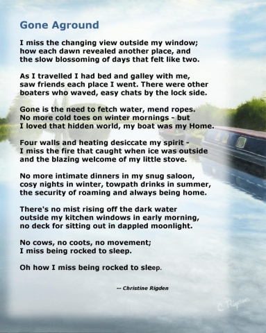 Gone Aground (poem: Christine Rigden; painting: oil on board, 24" x 16", Christine Rigden)