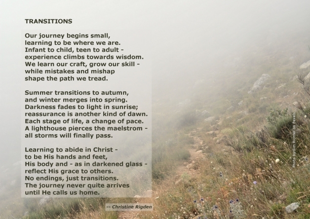 Transitions, a poem by Christine Rigden
