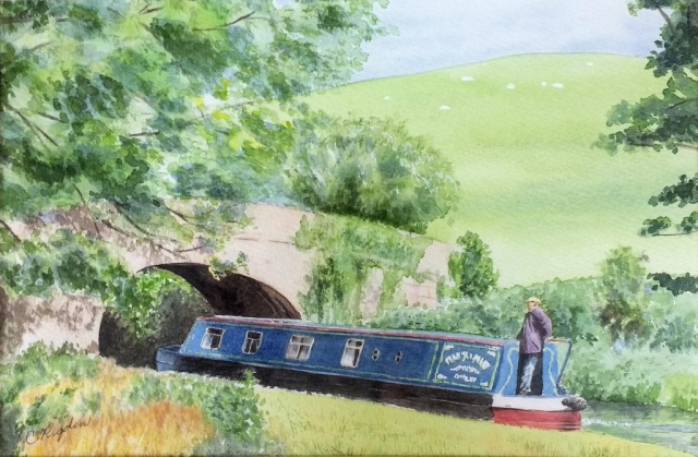 On the Lancaster Canal, watercolour 8" x 12" (Christine Rigden)