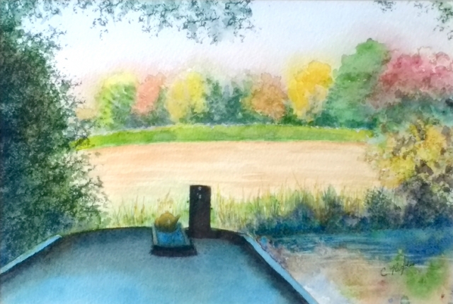 South Oxford Summit, watercolour on paper, 8" x 12" (Christine Rigden)